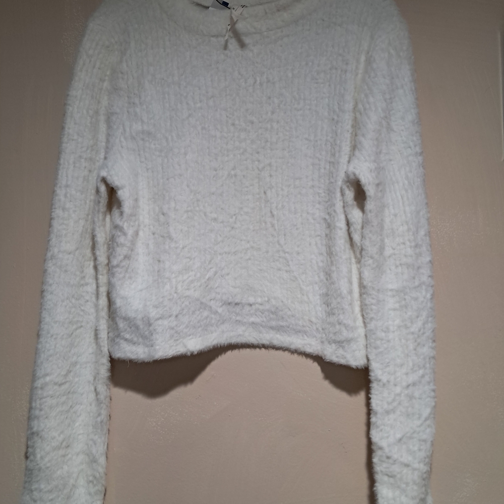 ​🤍 Anthropologie Fluffy Neck Sweater Size: XL - Picture 9 of 13